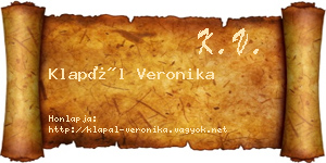 Klapál Veronika névjegykártya